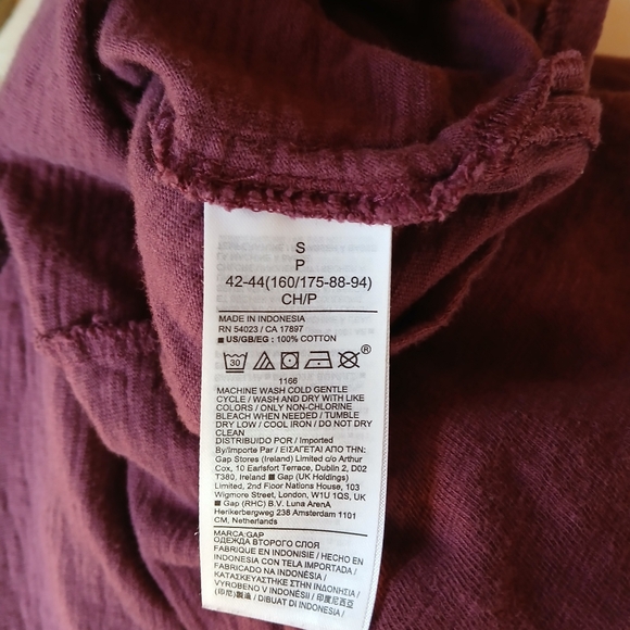 GAP Burgundy Sleeveless Cotton Maxi Dress Small - Picture 10 of 10